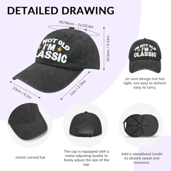 Classic Baseball Cap Funny Retirement Gift Adjustable Fit Cotton Dad Hat - Picture 4 of 6